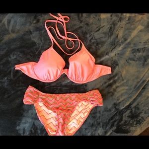 Bright pink swim suit